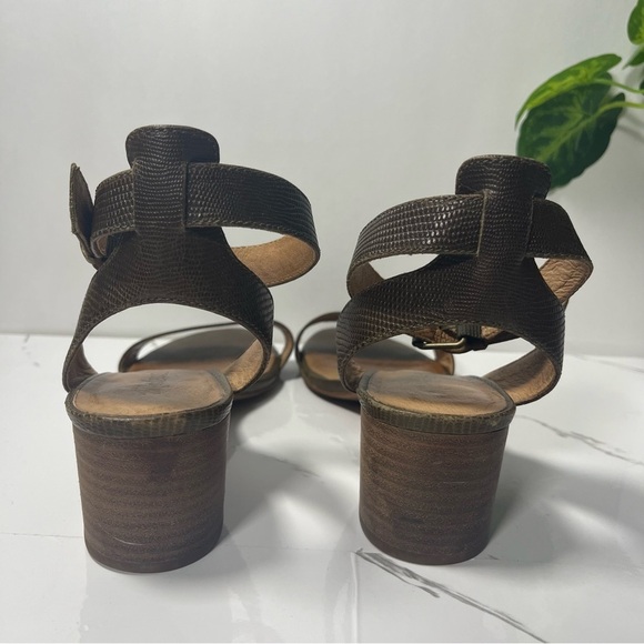 Madewell Women’s Alice Ankle Strap Mid Heel Open Toe Sandal Heel Python Size 8.5 - Picture 9 of 10